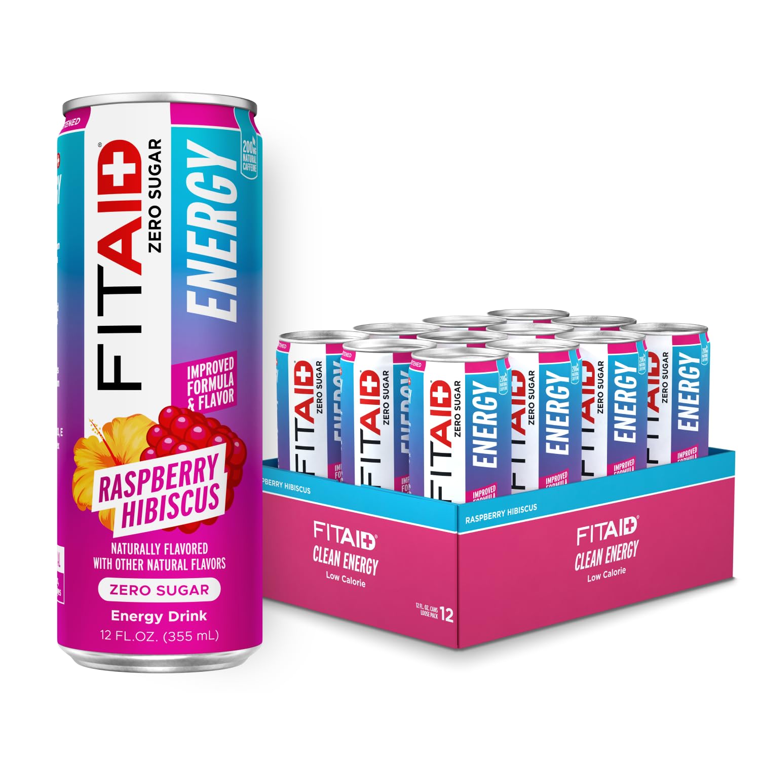 LIFEAID can front view showing Raspberry Hibiscus flavor and bold benefit