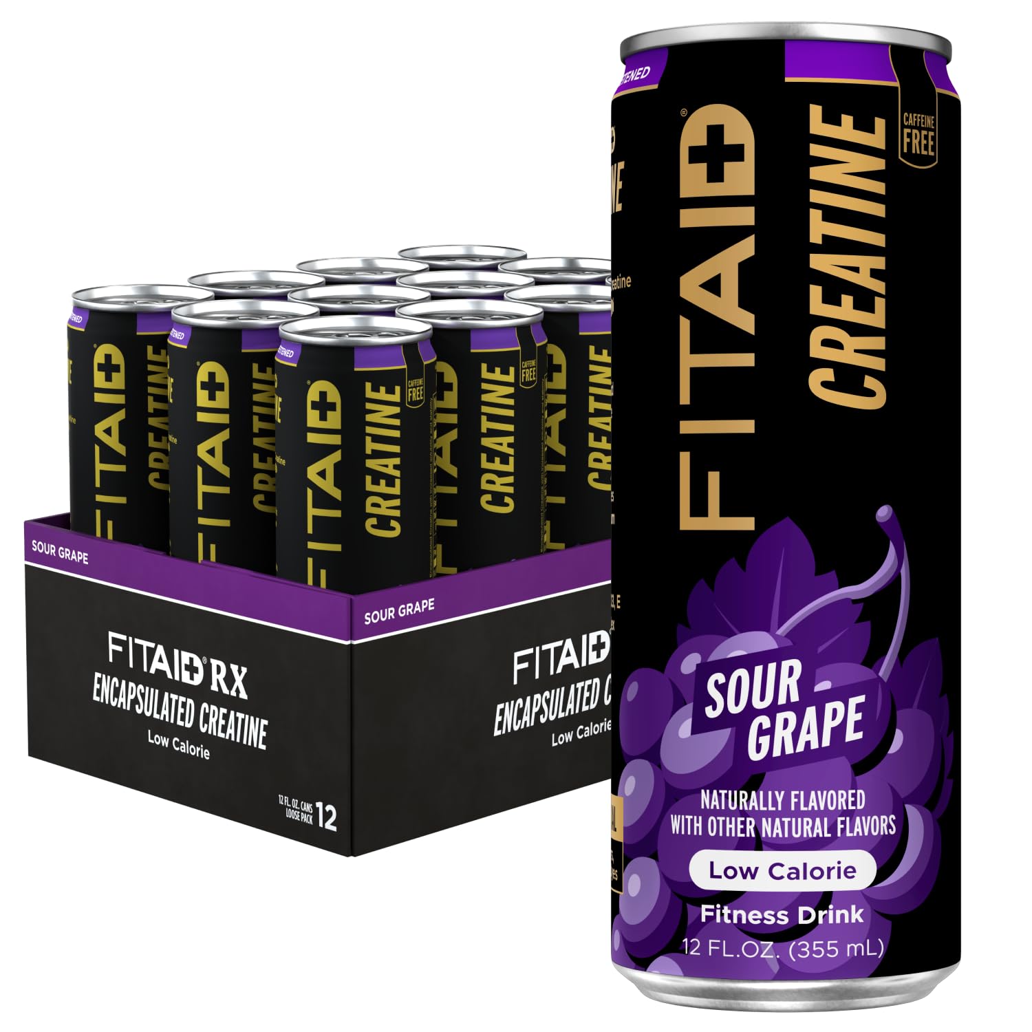 LIFEAID can front view showing Sour Grape flavor and clean recovery benefits