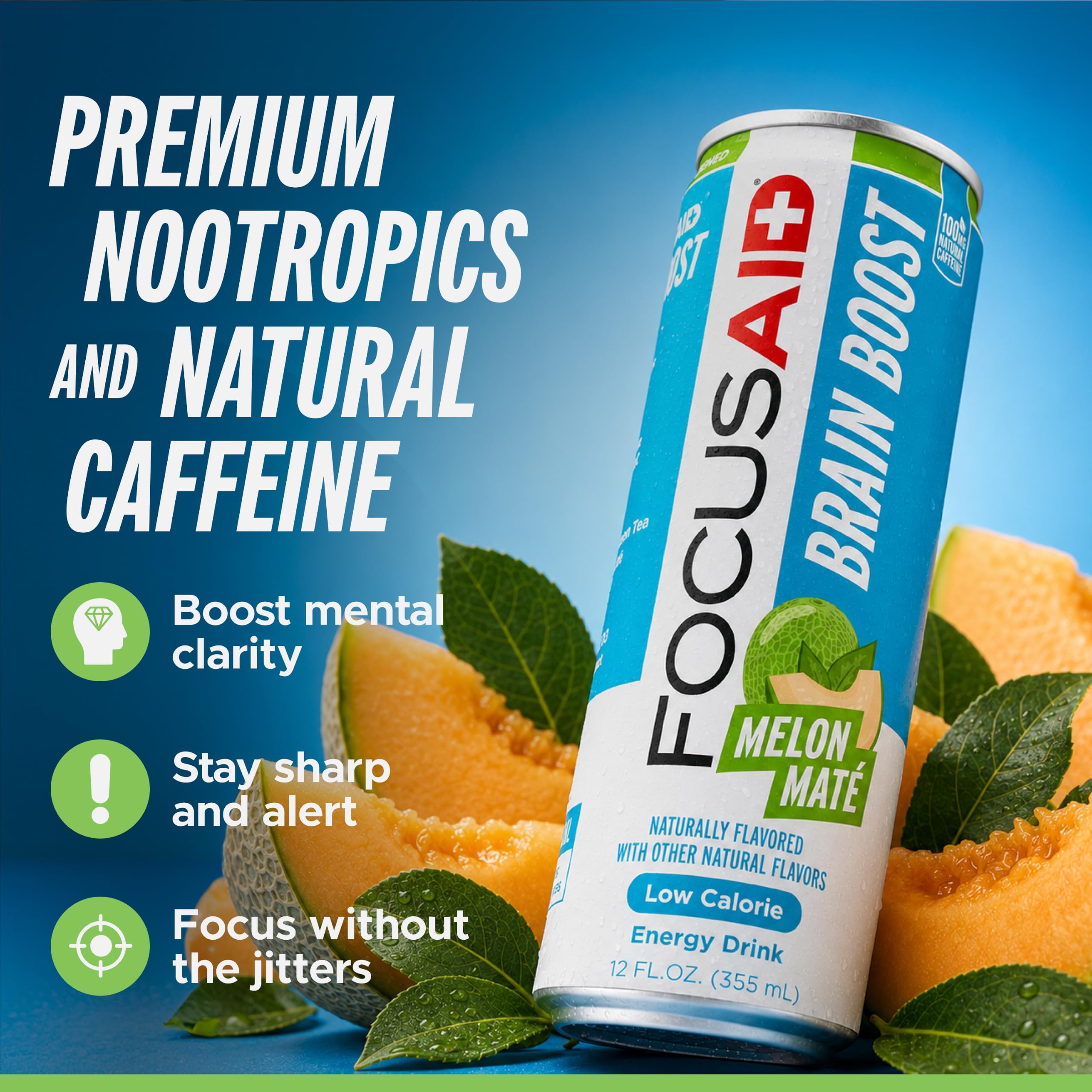 LIFEAID FOCUSAID open can top view emphasizing ready-to-drink convenience