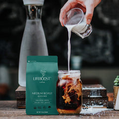 LIFEBOOST coffee beans on mountain farm showing single-origin quality