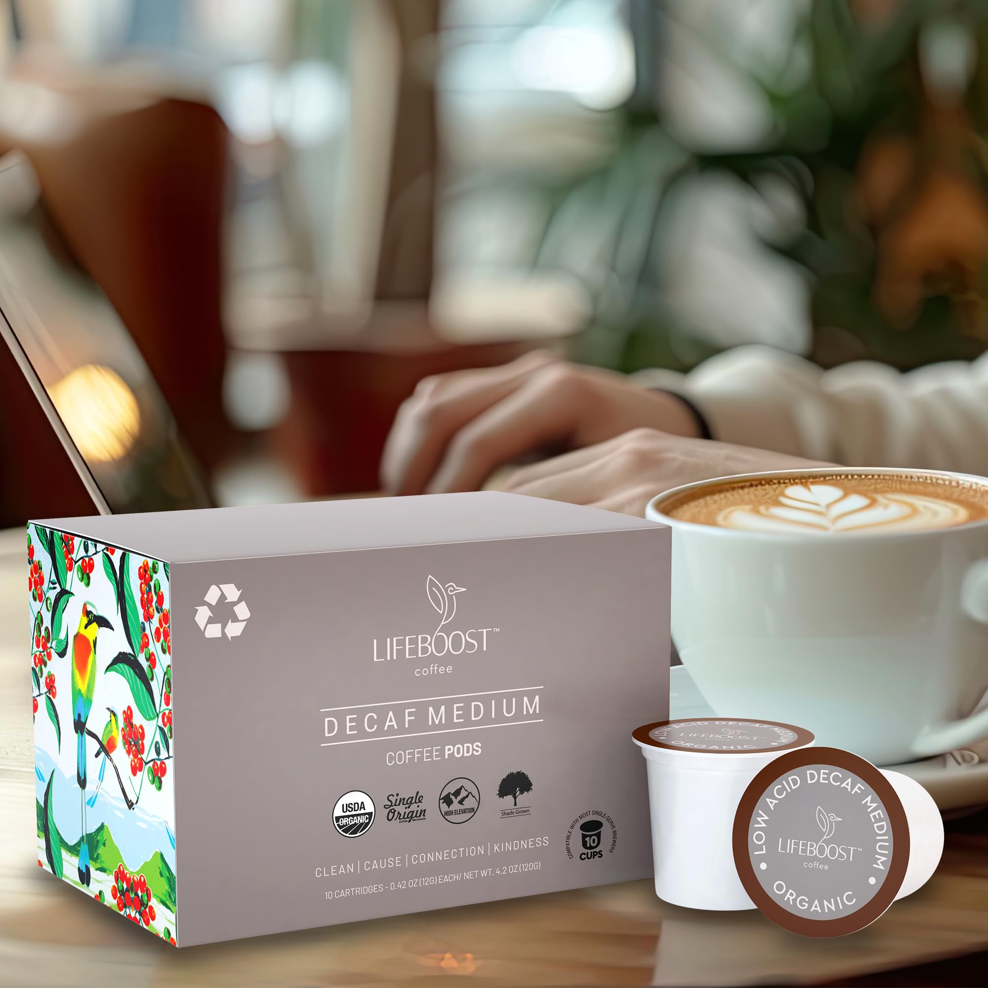 LIFEBOOST box and ten pods arranged to show package size and value