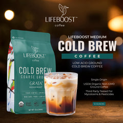 Lifeboost coarse-ground texture close-up highlighting grind suited for cold brew