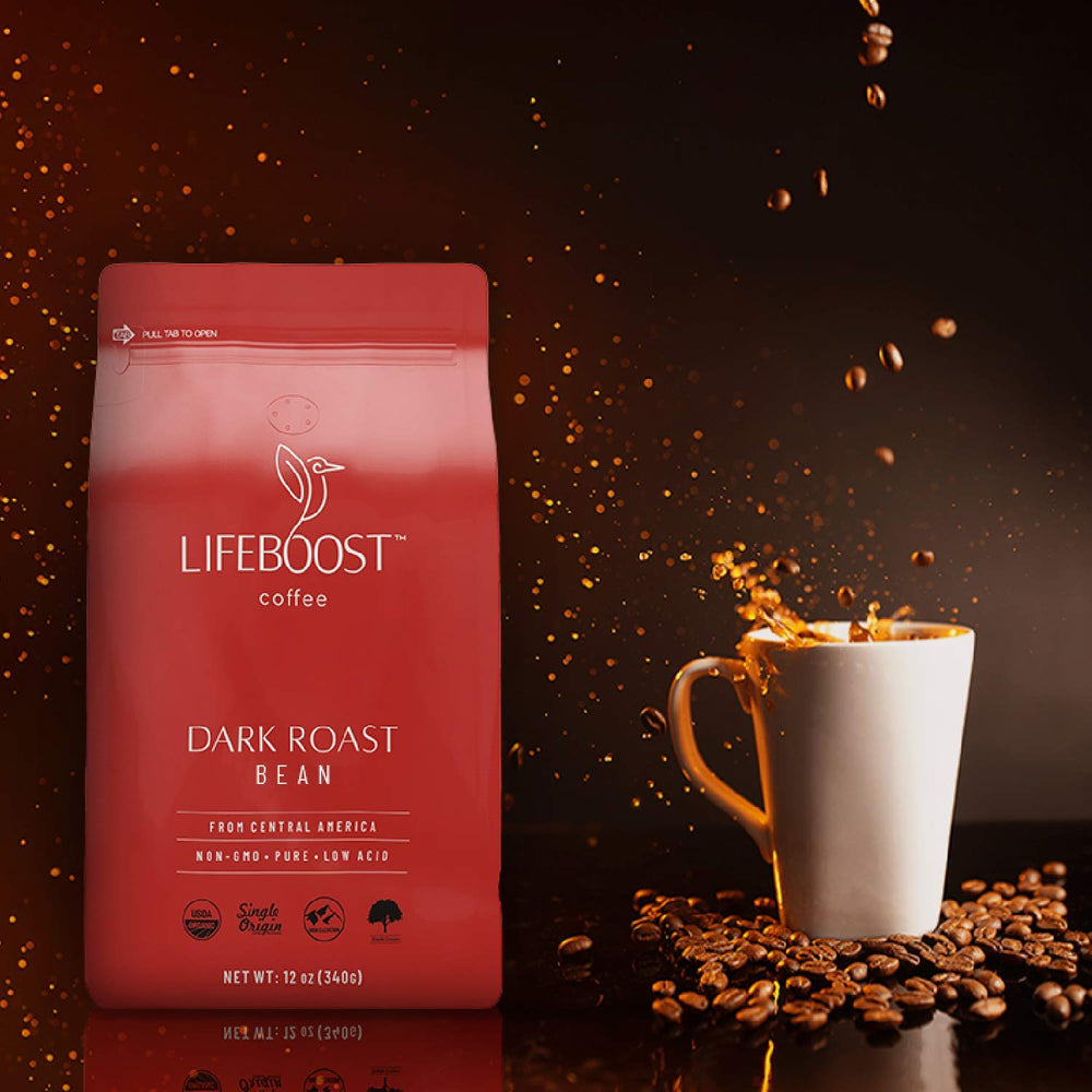 LIFEBOOST close-up of whole beans highlighting rich roast and texture