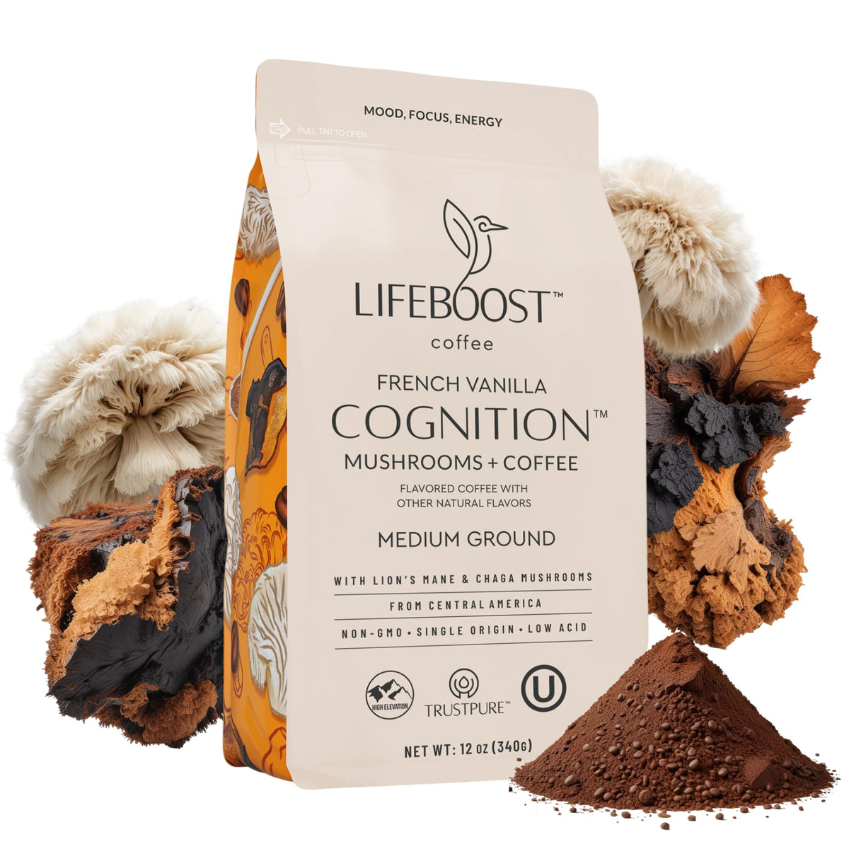 LIFEBBOST front packaging of bag showing product name and benefit