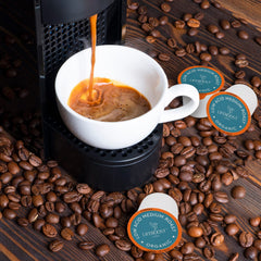 LIFEBOOST medium roast grounds on a spoon showing roast consistency and flavor clarity