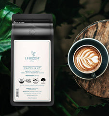 Lifeboost whole beans close-up highlighting roasted texture and aroma preservation