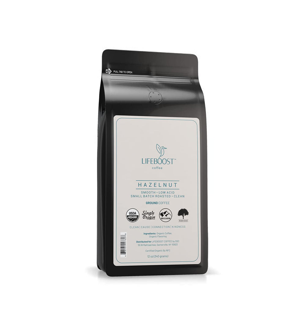 LIFEBOOST front packaging showing 12 oz bag and organic badge for easy identification
