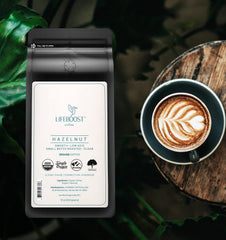 LIFEBOOST label close-up highlighting USDA Organic and mycotoxin-tested claims for trust
