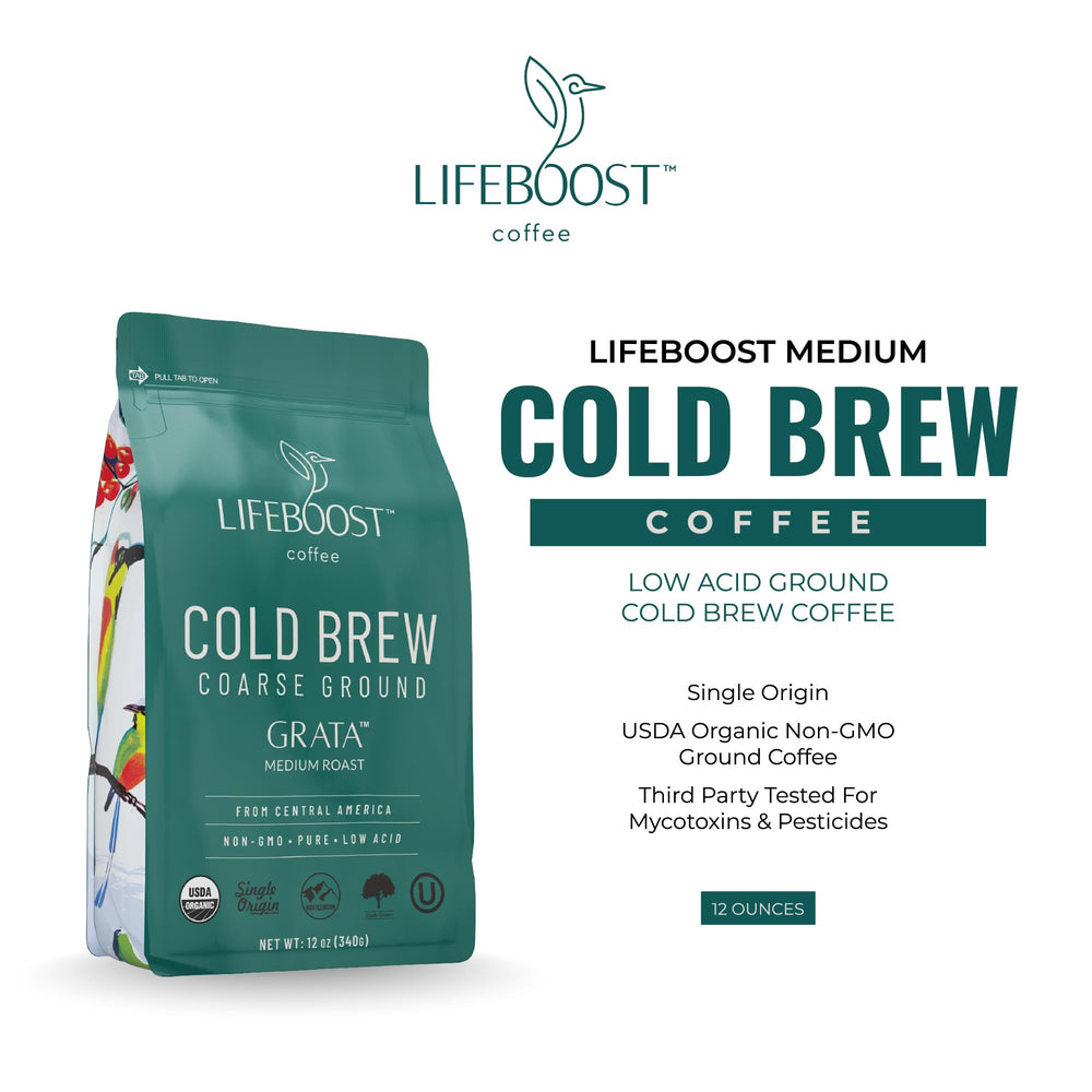 Lifeboost bag in kitchen lifestyle scene suggesting daily cold-brew routine