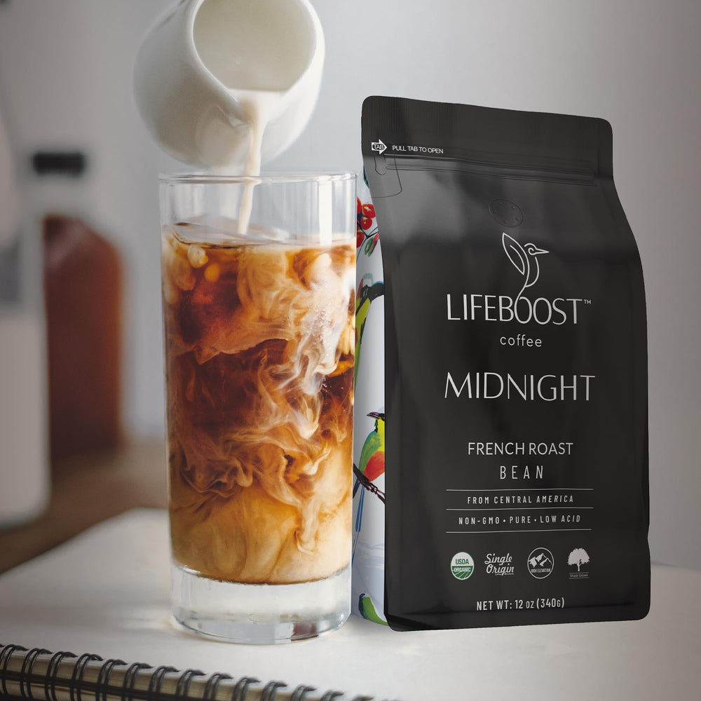 Lifeboost close-up of bean texture highlighting smooth low-acid flavor