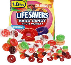 Express Minds llc LifeSavers front packaging showing assortment and net weight for easy identification