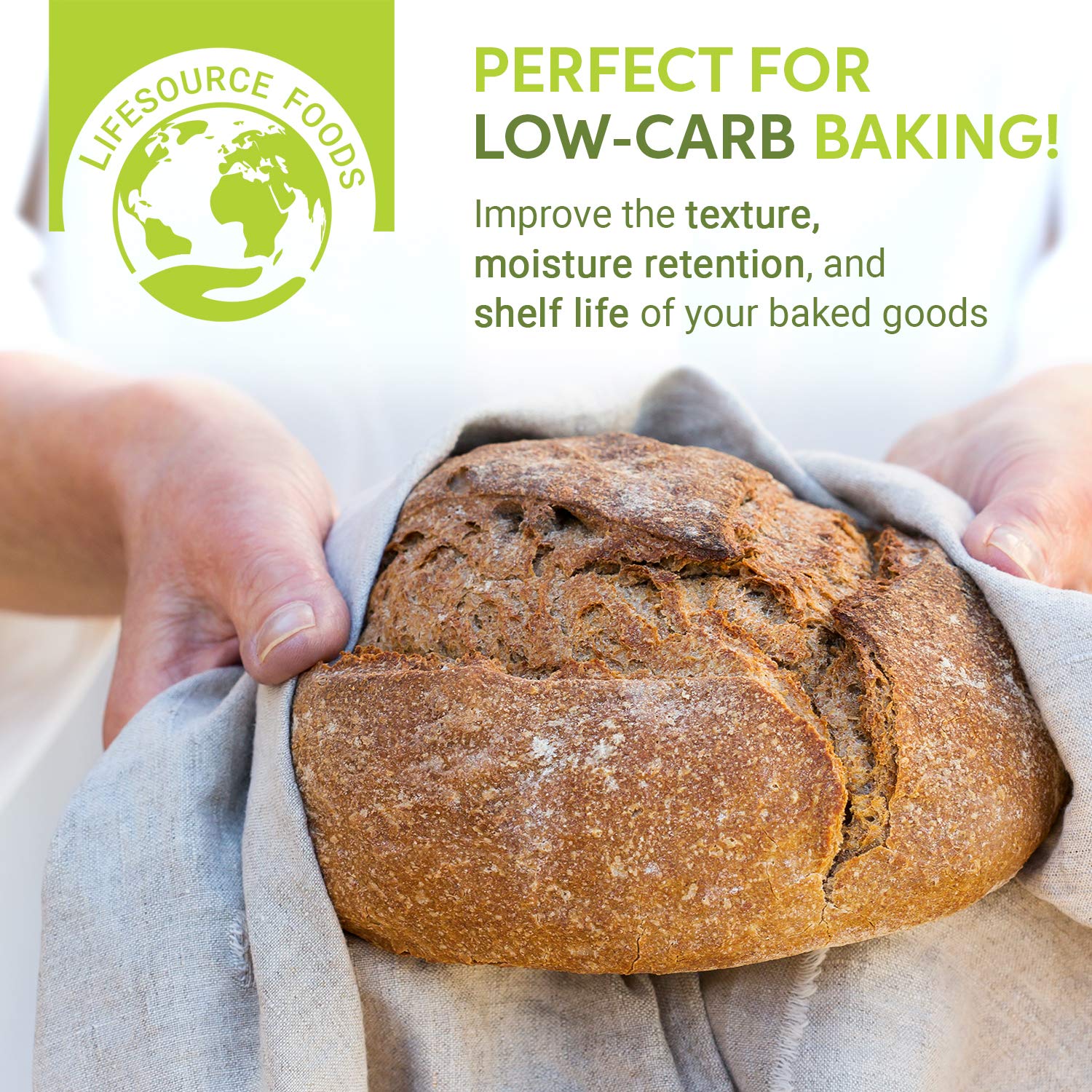 LifeSource Foods muffins made with oat fiber displaying moist texture and rise