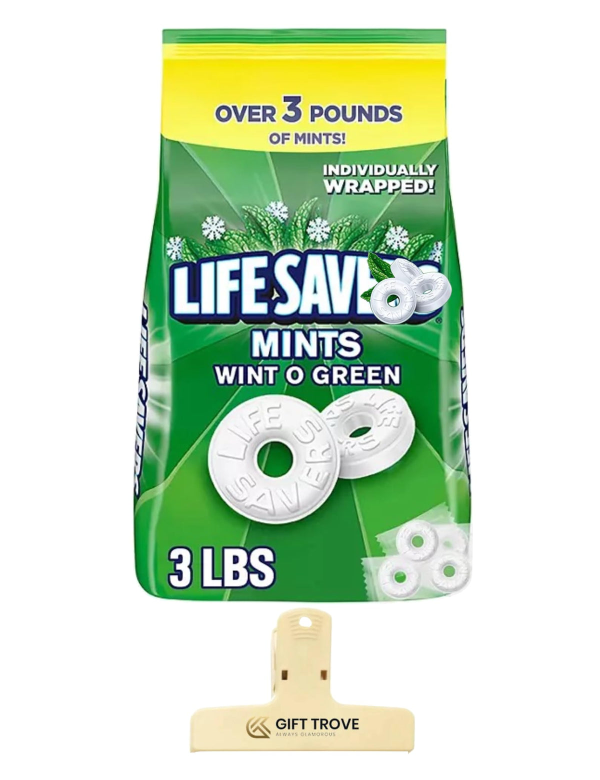 Lif'e Saver front bag showing 3 lb packaging and product branding for easy identification