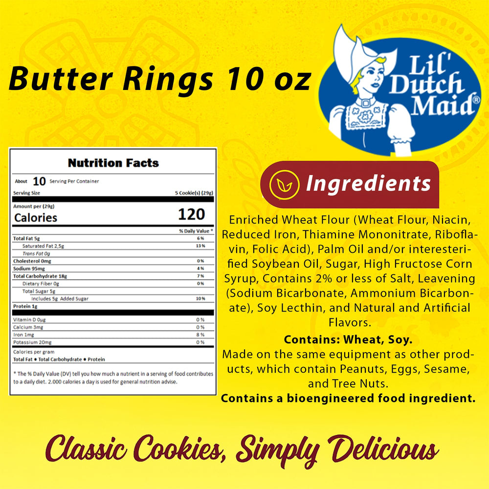 Lil Dutch Maid open pouch revealing stacked rings for pantry-ready convenience