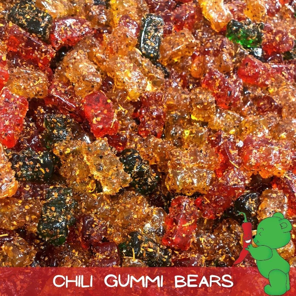 Lilys Chilies strawberry belts close-up showing chili-chamoy coating and chewy texture benefit: vivid flavor