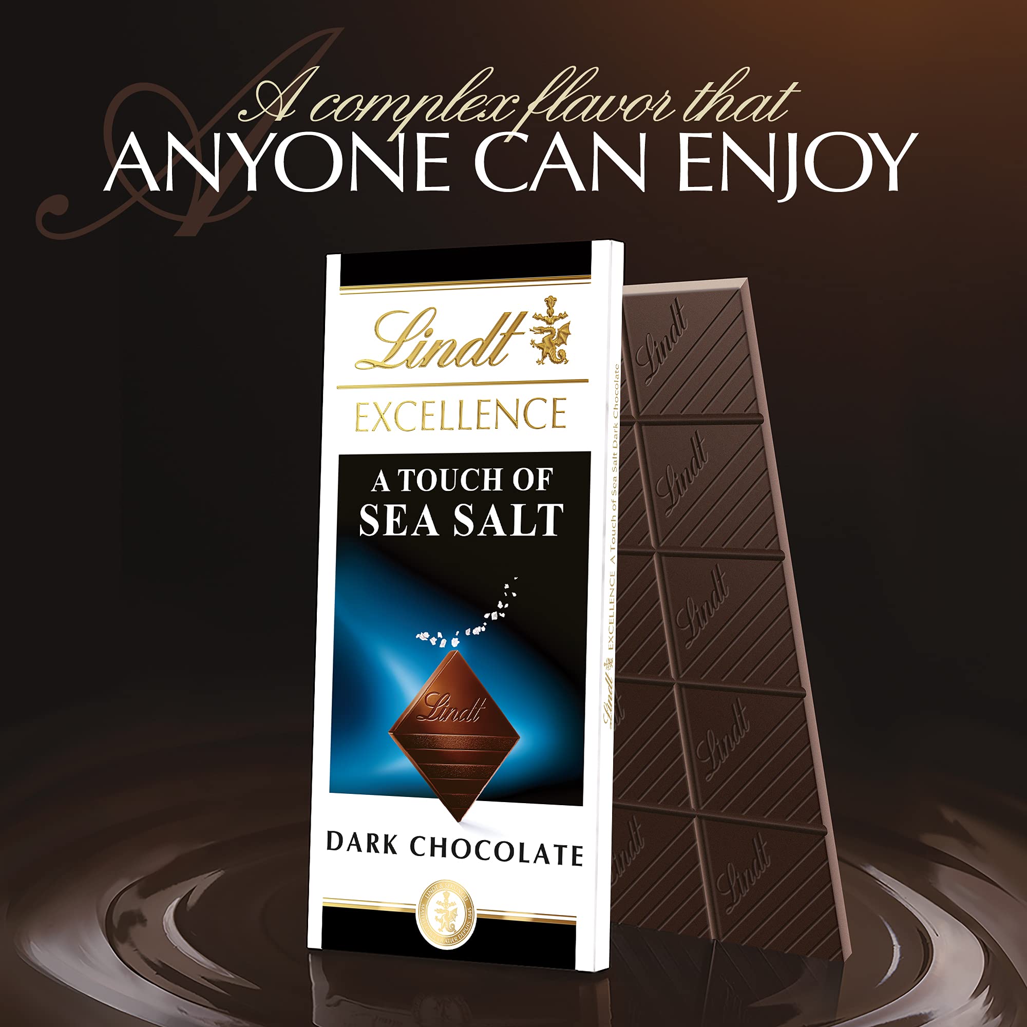 Lindt bar held in hand for scale, shows portable 3.5 oz serving
