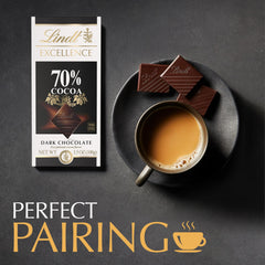 Close-up of Lindt bar squares highlighting smooth texture and easy portioning benefit