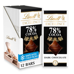 Lindt front packaging showing 78% cocoa and premium look for gifting