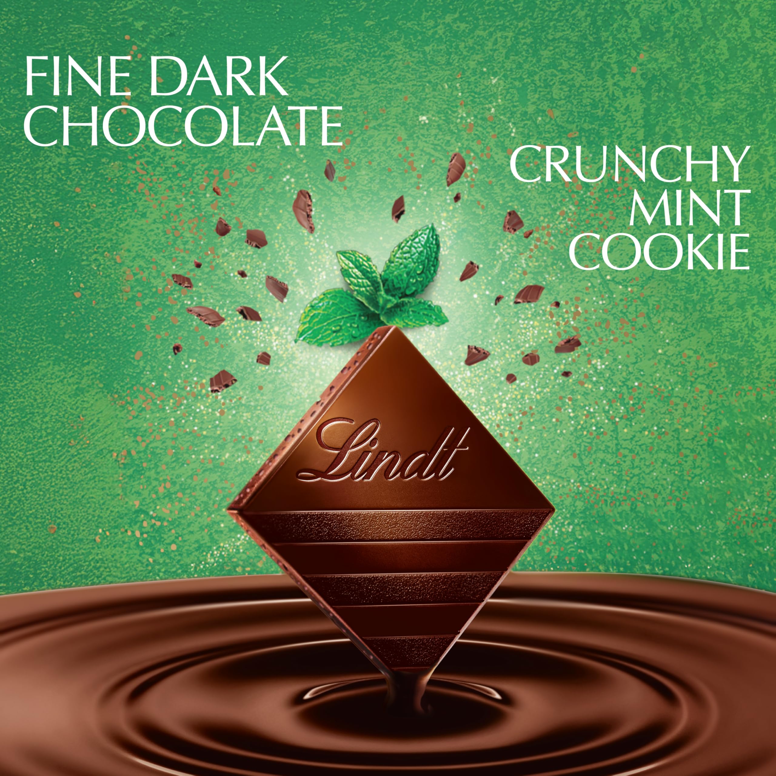 Lindt EXCELLENCE mint cookie cookie bits detail adding crunchy contrast