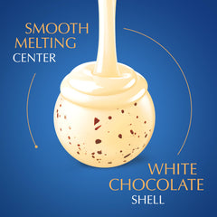 Cross-section of Lindt truffle revealing creamy cookies and creme center benefit