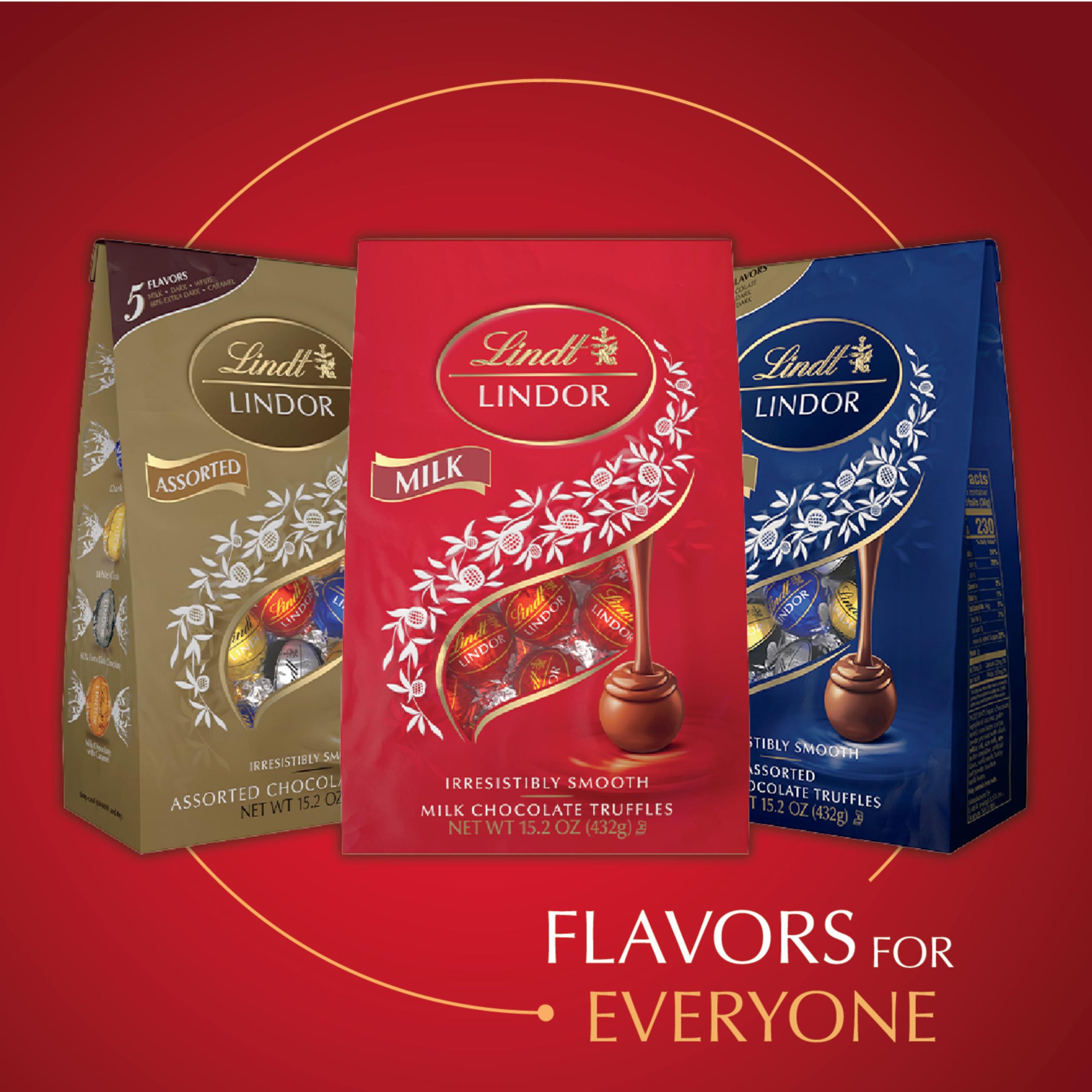 Lindt LINDOR open truffle cross-section revealing thin shell and melting center