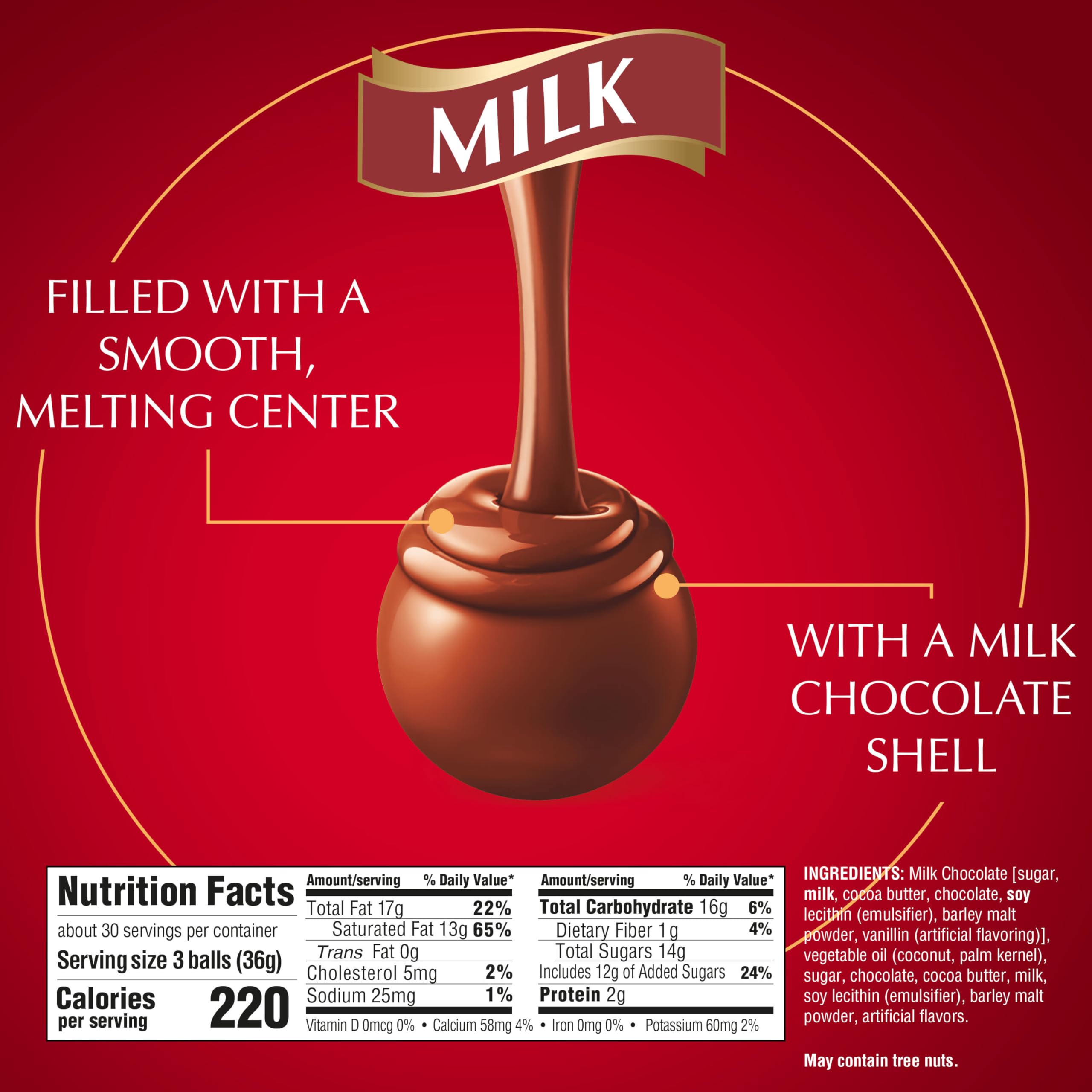Lindt LINDOR box beside a ruler for scale showing generous 90-count quantity