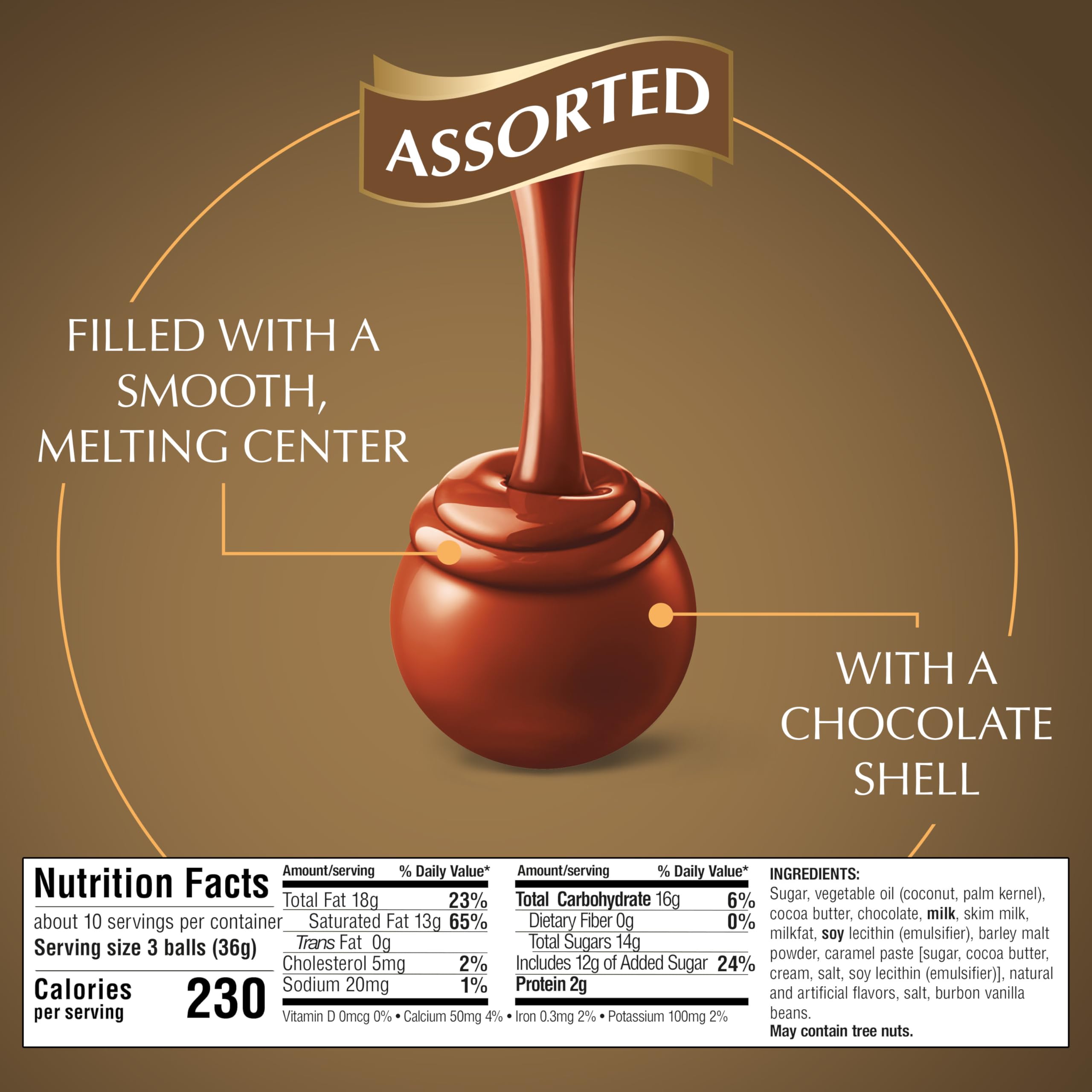 Lindt LINDOR bag next to ruler for size scale and portion planning benefit