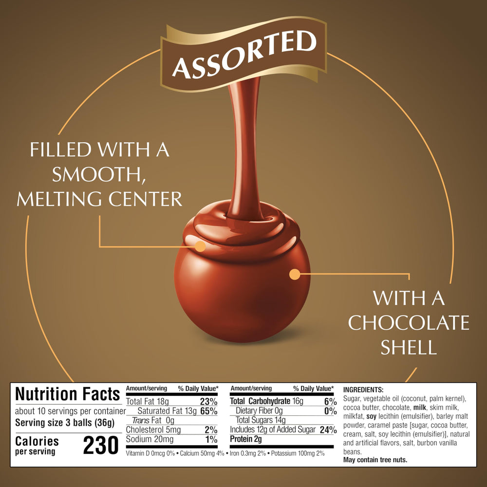 Lindt LINDOR bag next to ruler for size scale and portion planning benefit