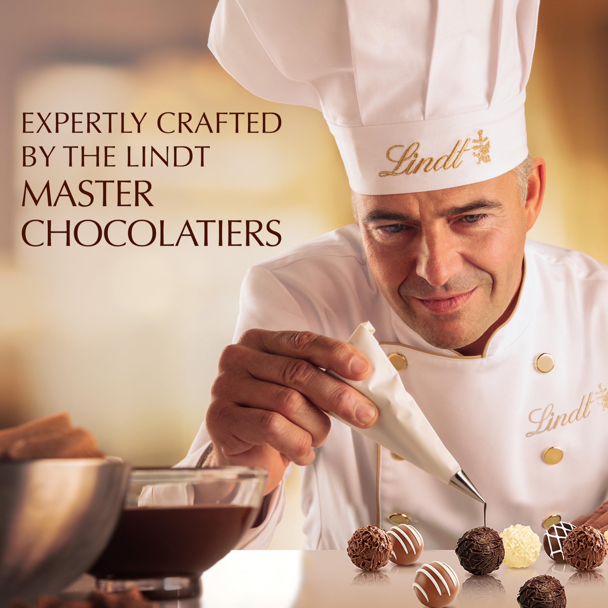 Lindt truffles beside a glass of wine suggesting pairing ideas