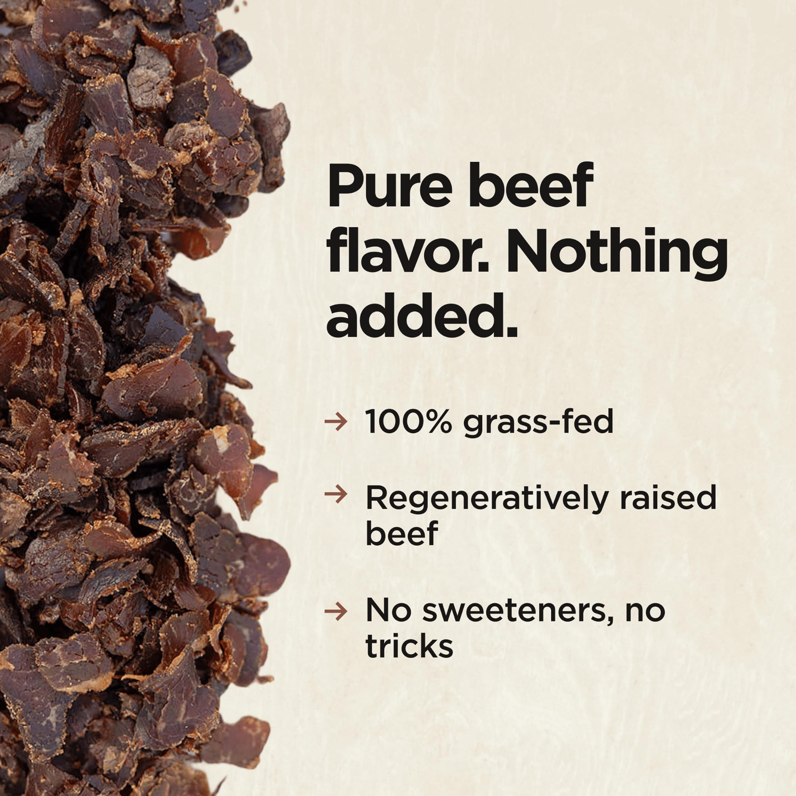 Lineage Provisions close-up of meat texture showing air-dried tenderness benefit
