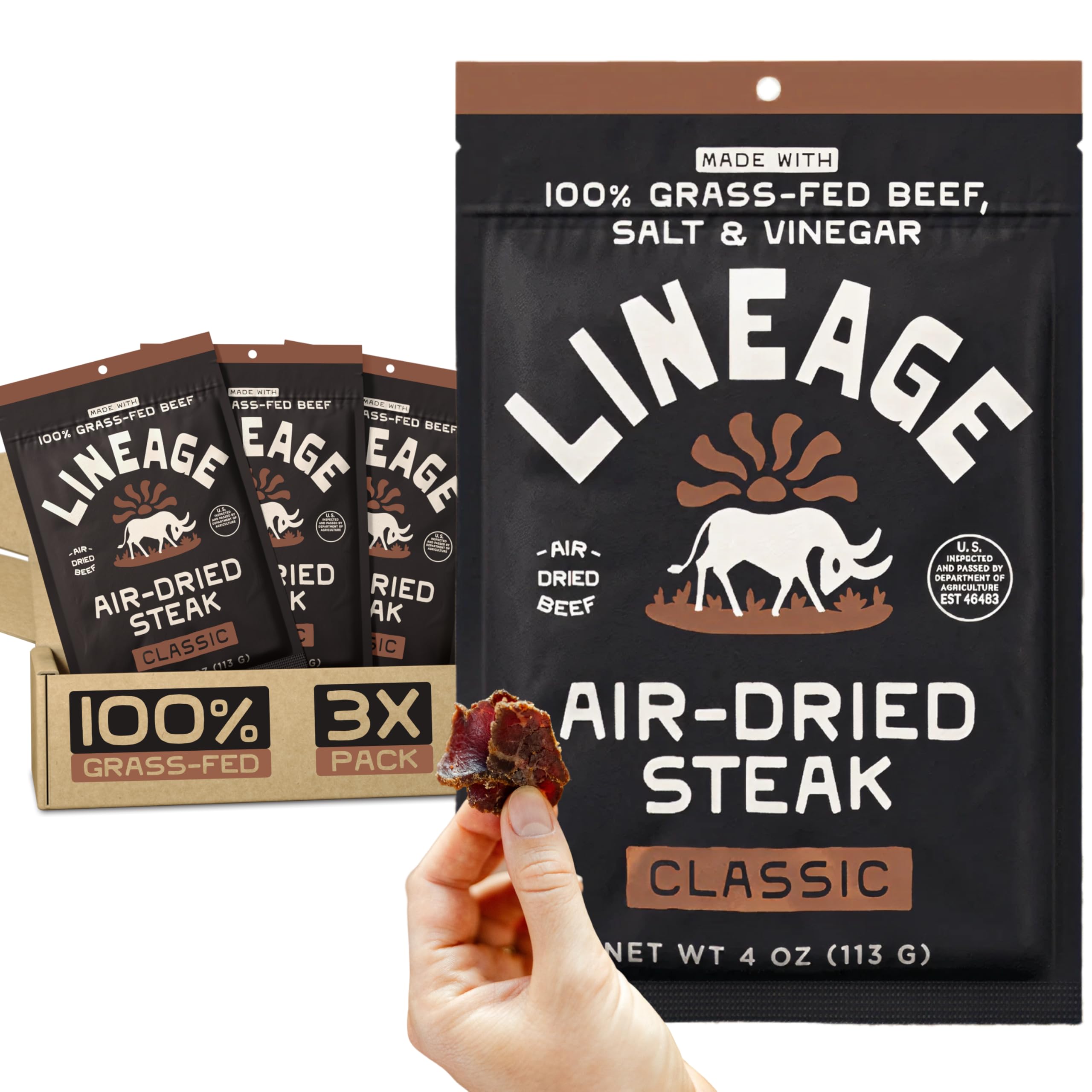 Lineage Provisions front packaging showing 3-pack and clean-ingredient benefit