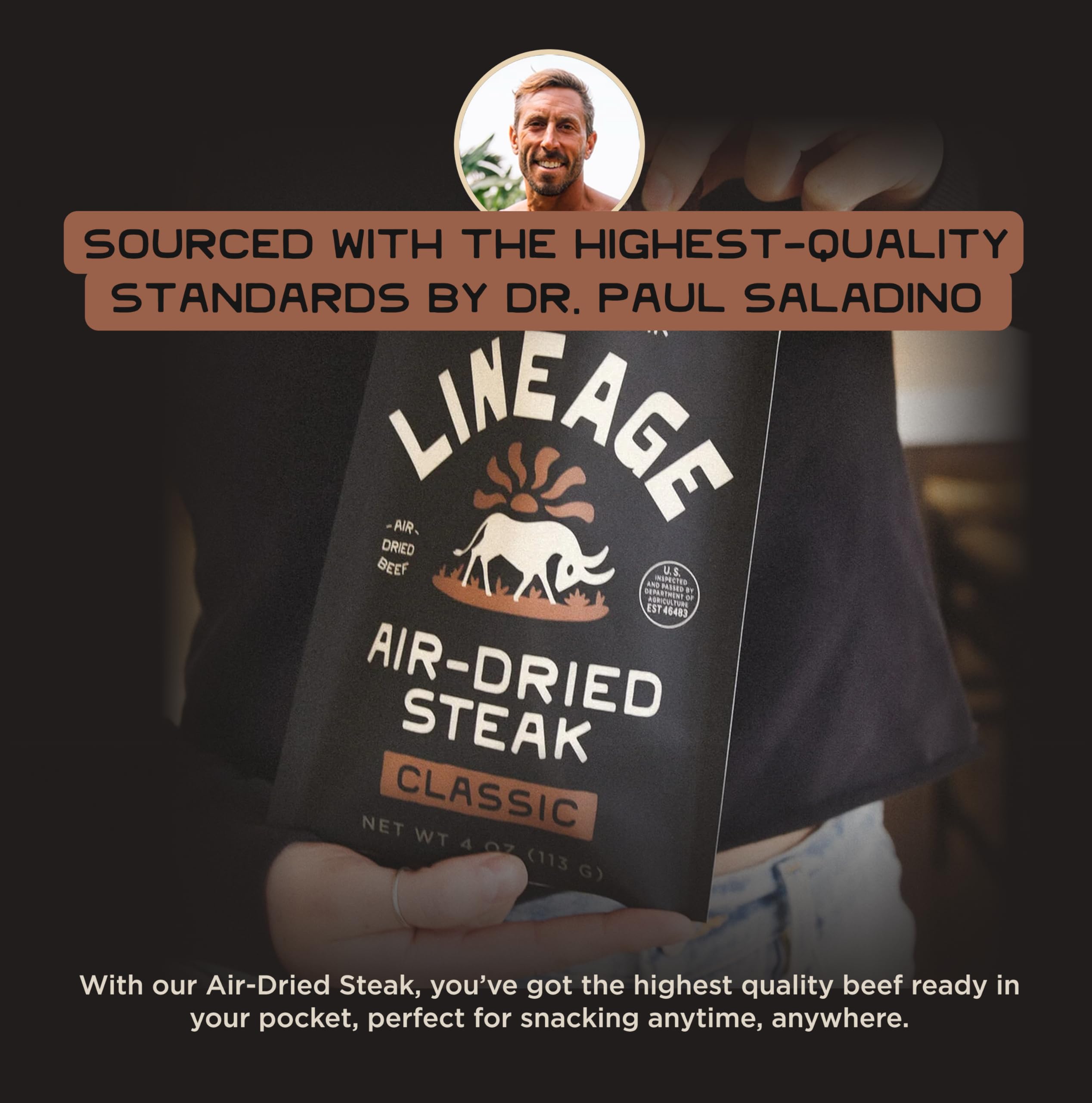 Lineage Provisions paired with cheese on a board showing versatile snack benefit