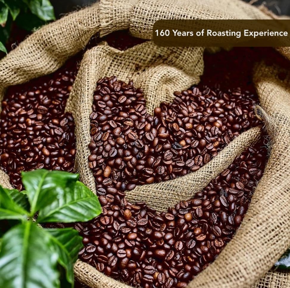 Lion Coffee packaging label close-up highlighting Arabica beans and island heritage