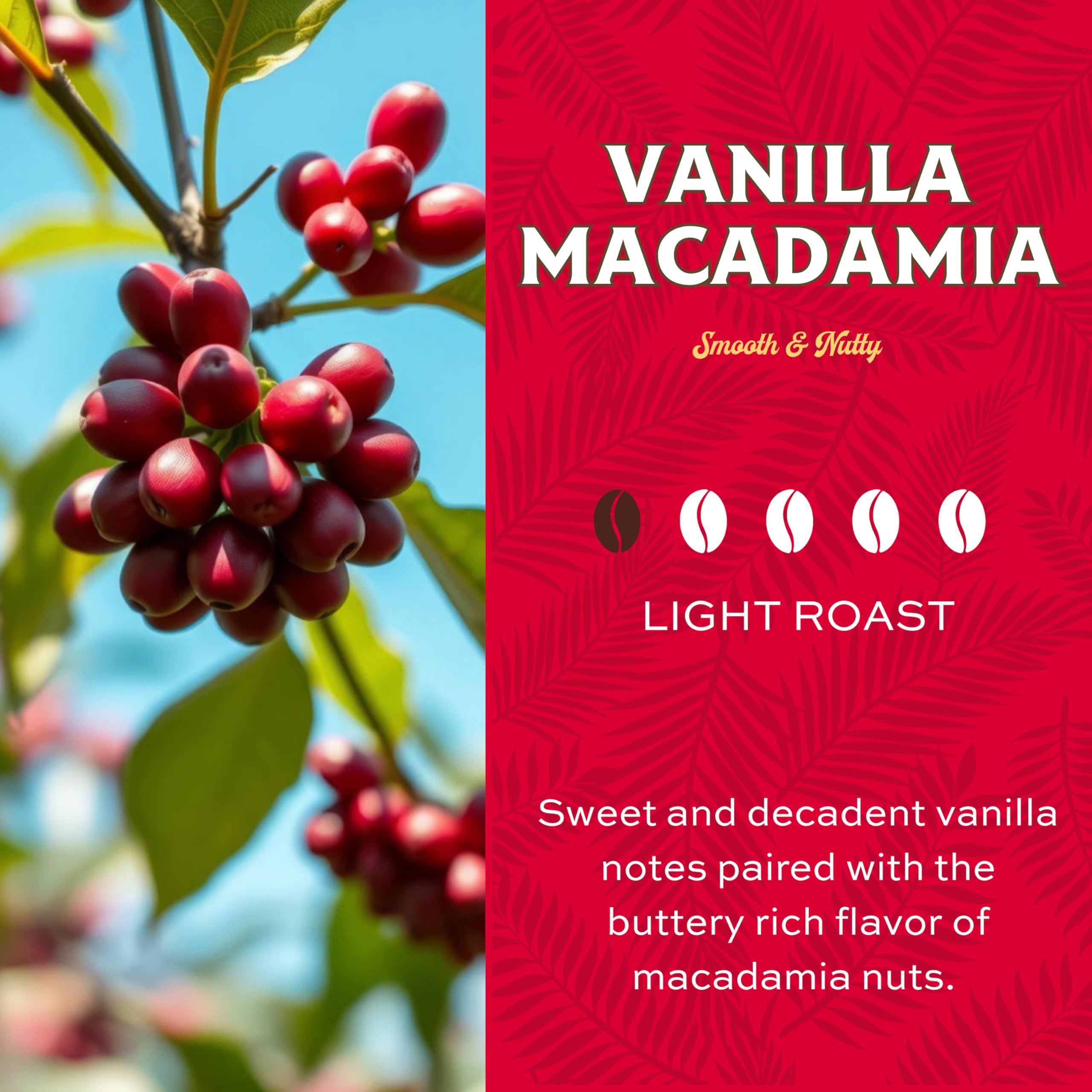 Lion Coffee close-up of light-roast grounds highlighting aromatic vanilla and smooth texture