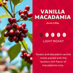 Lion Coffee close-up of light-roast grounds highlighting aromatic vanilla and smooth texture