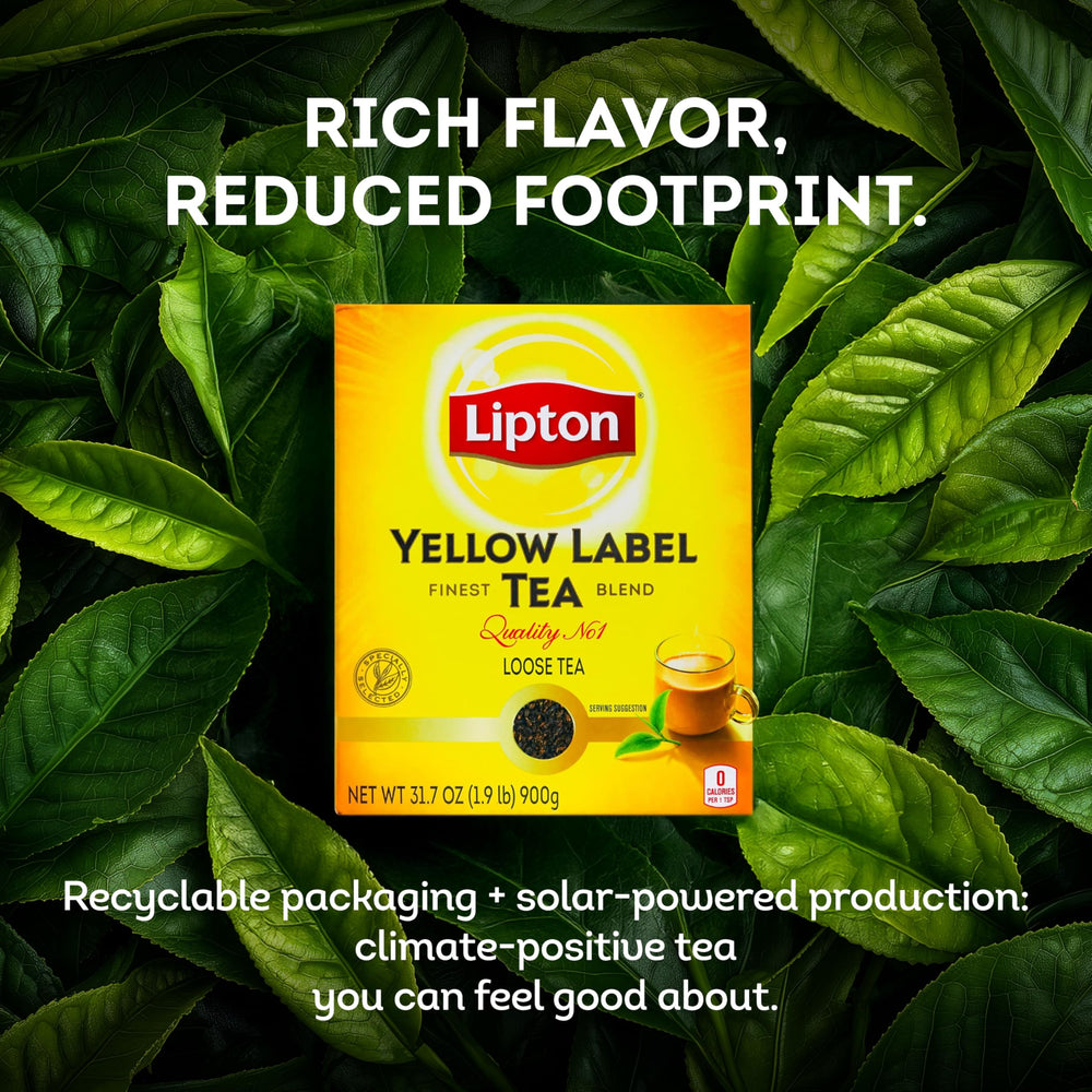 Lipton 900g pack next to a hand for clear size and value comparison