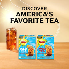 Lipton brewed iced tea in glass over ice for refreshing enjoyment