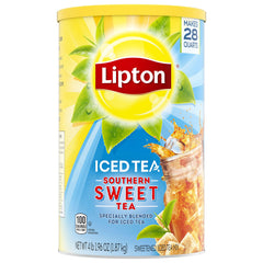 Lipton canister front packaging showing label and quantity, convenient storage benefit