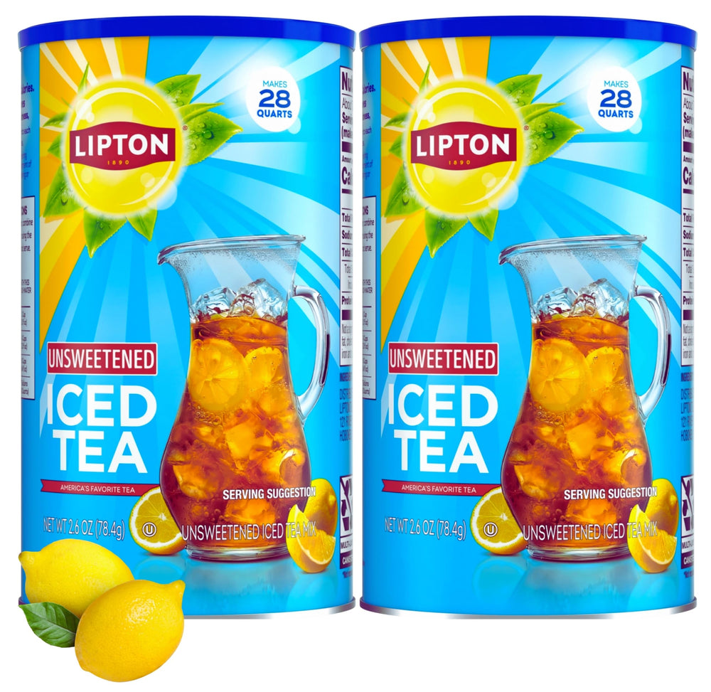 Lipton canister front view showing label and easy storage benefit