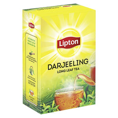 Lipton Darjeeling brewed cup top view showing golden infusion and clarity