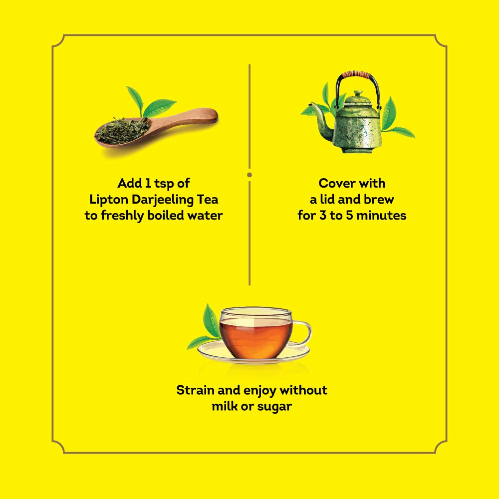 Lipton Darjeeling label and nutrition panel displaying product information