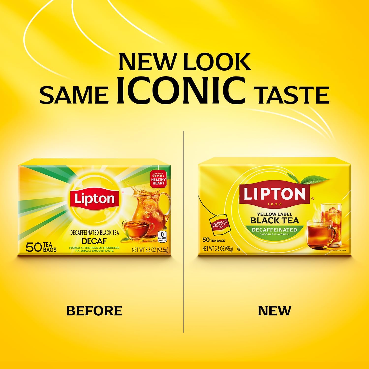 Lipton individually wrapped decaf tea bag highlighting convenience