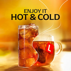 Close-up of Lipton decaf black tea leaves showing rich texture