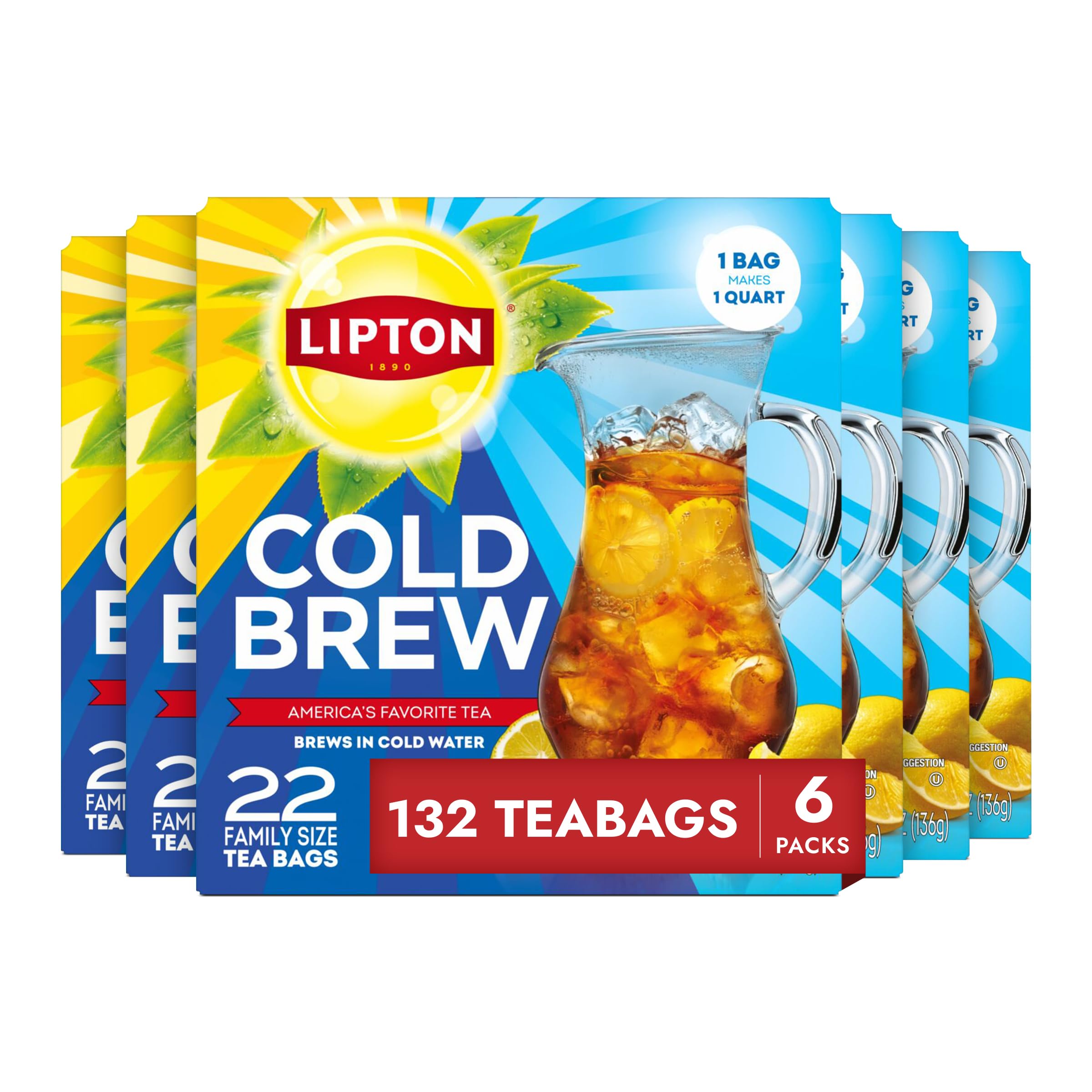 Lipton front packaging showing family-size box and quantity benefit