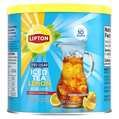 Lipton front can Diet Lemon showing packaging and easy-prep benefit