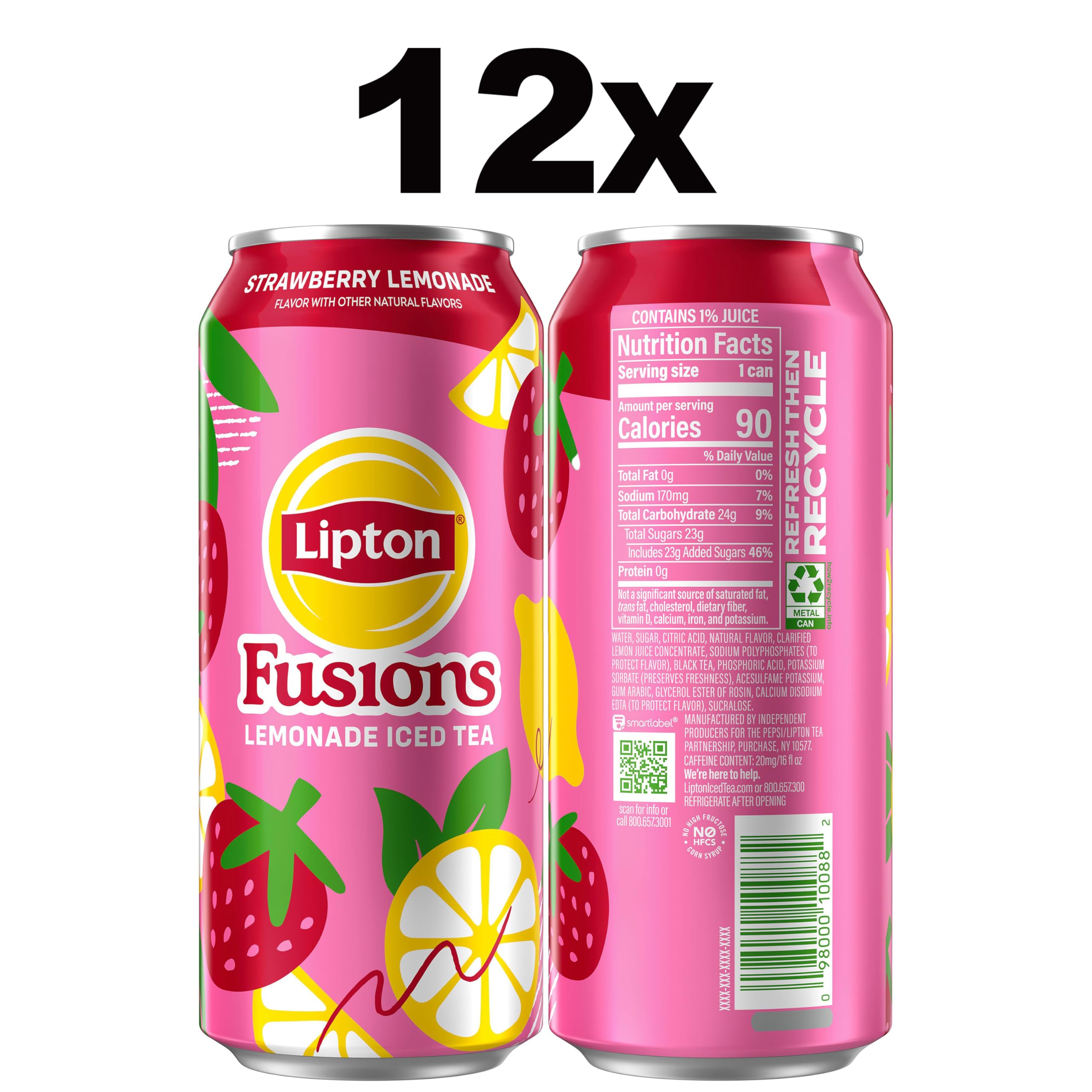 Close-up of Lipton can texture and label, highlights crisp iced tea appeal