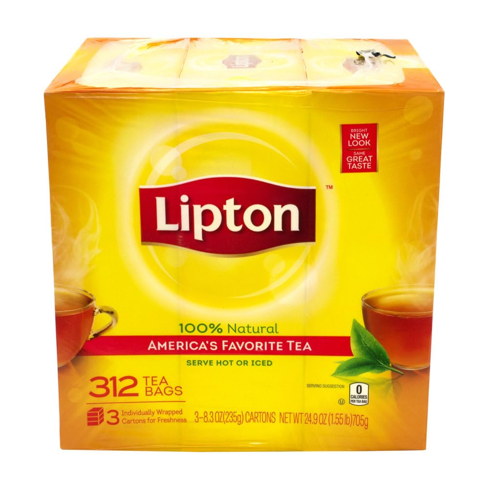 Lipton close-up of an individually wrapped tea bag emphasizing freshness