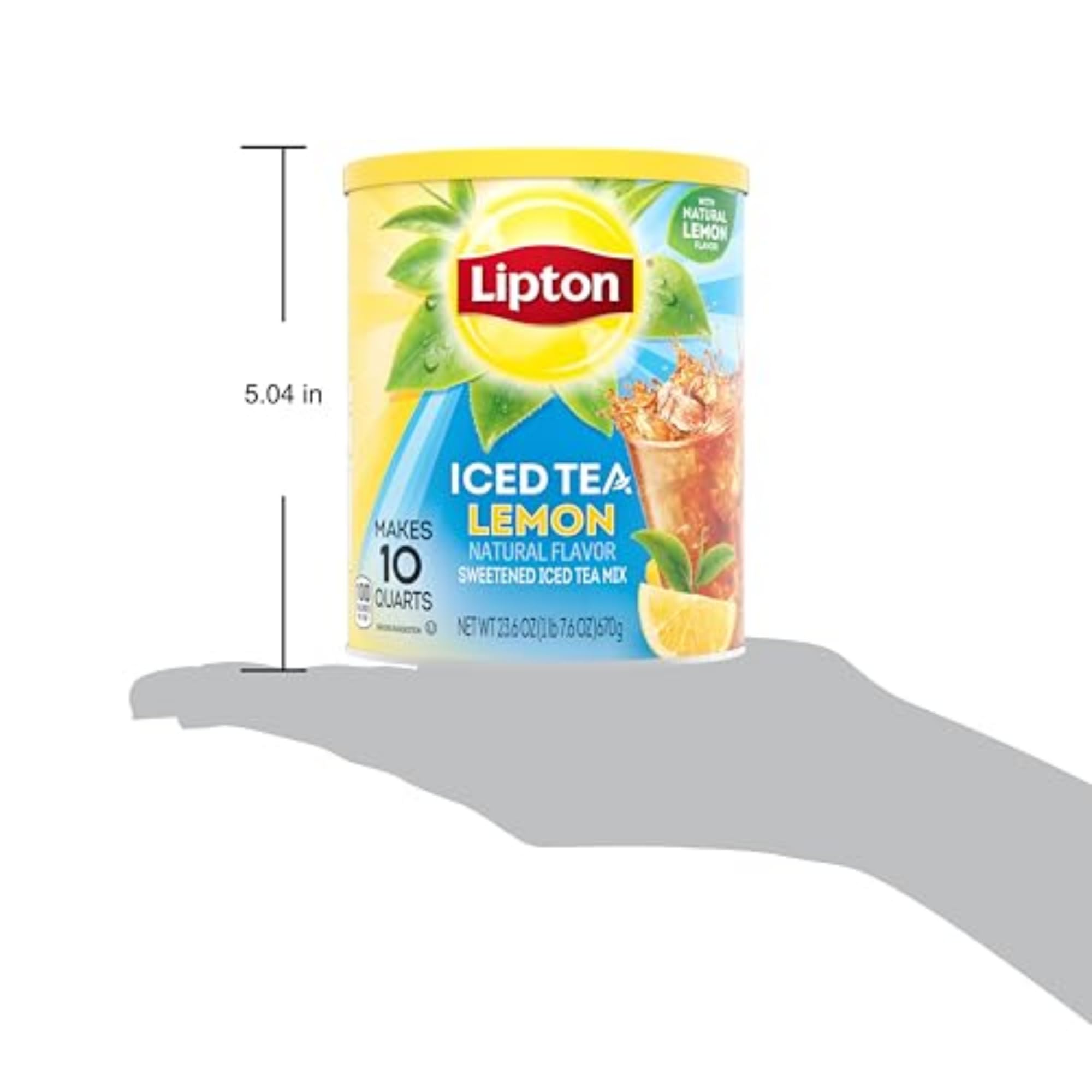 Lipton lemon iced tea in a pitcher served over ice for quick refreshment