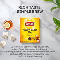 Lipton loose leaves close-up showing curled tea beads and rich texture for stronger, faster infusion