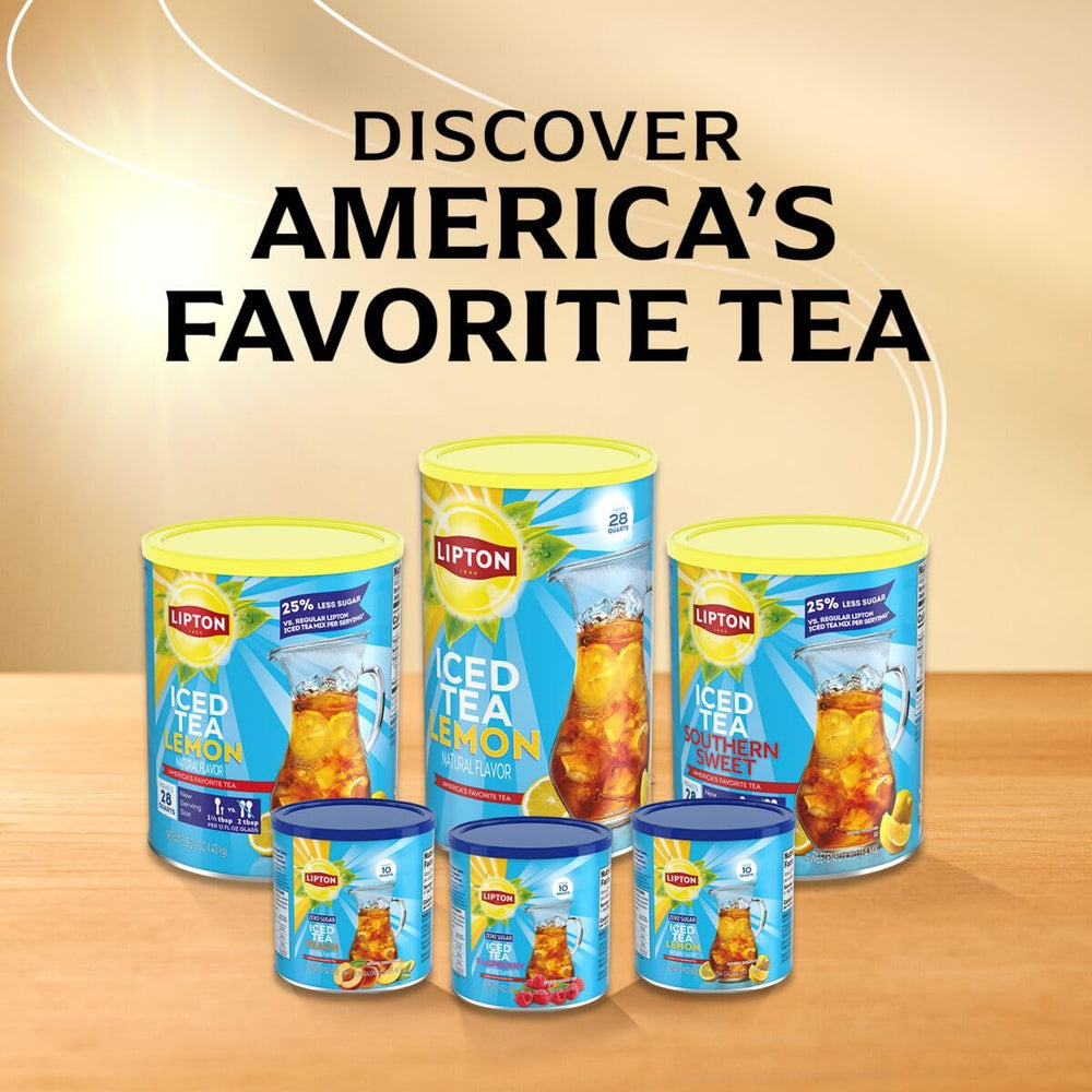 Lipton peach iced tea in glass with ice showcasing refreshing taste